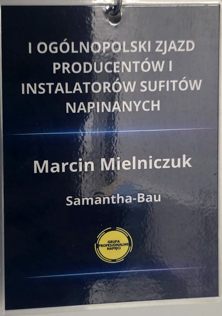 Identyfikator ogólnopolskiego zjazdu instalatorów sufitów napinanych
